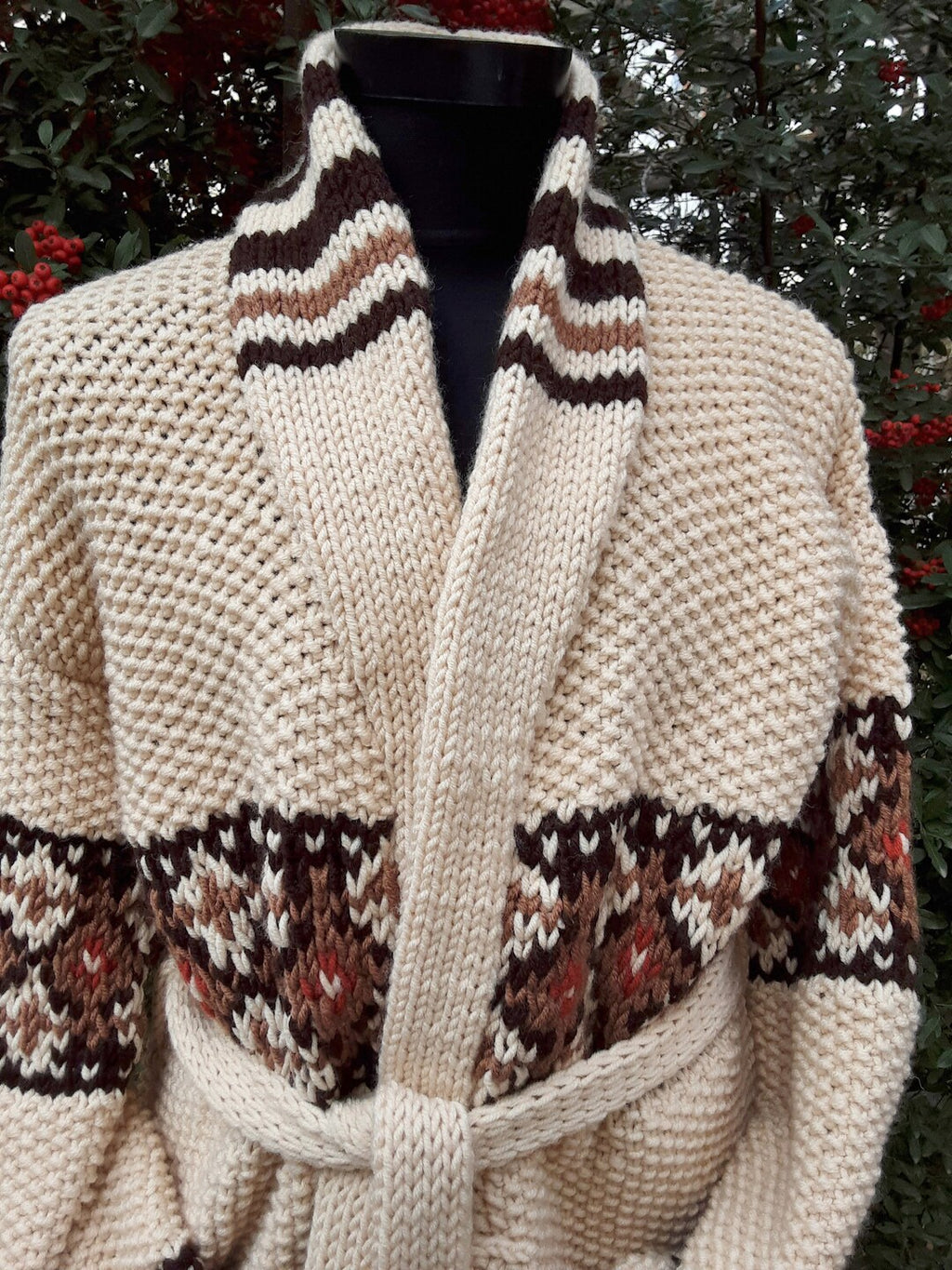 Marilyn Belted Cardigan in Light Brown — styled lifestyle shot