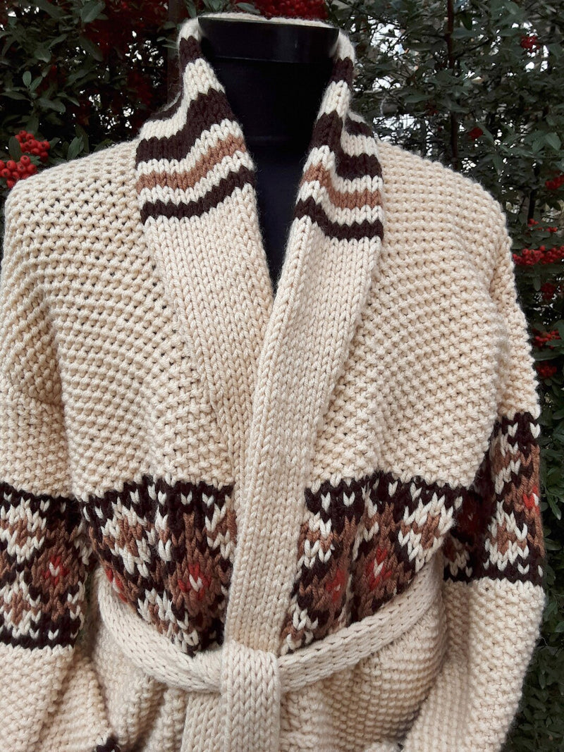 Marilyn Belted Cardigan in Light Brown — styled lifestyle shot