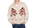 Fox cardigan with snowflake patterns at hem