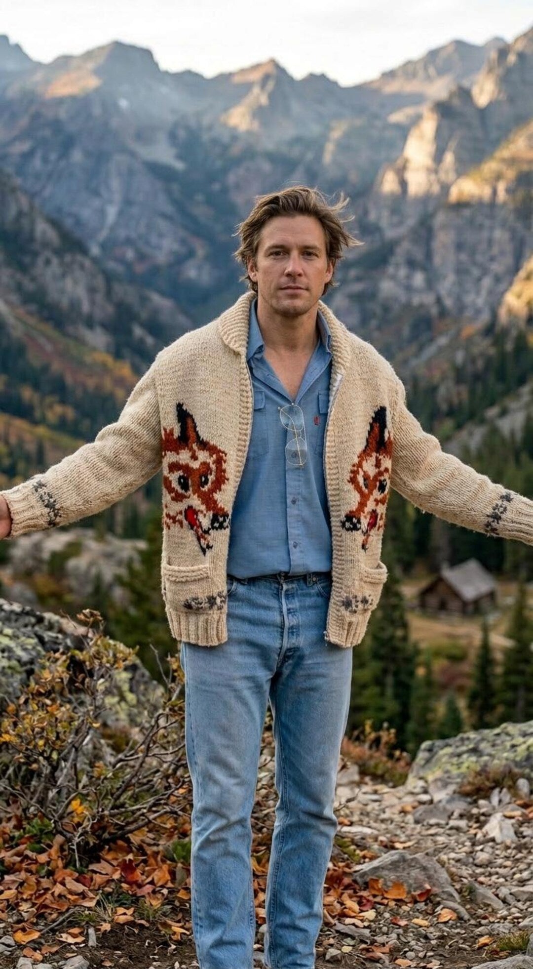 Fox Cardigan — Hail Mary Hand-Knit Wool Cowichan Sweater