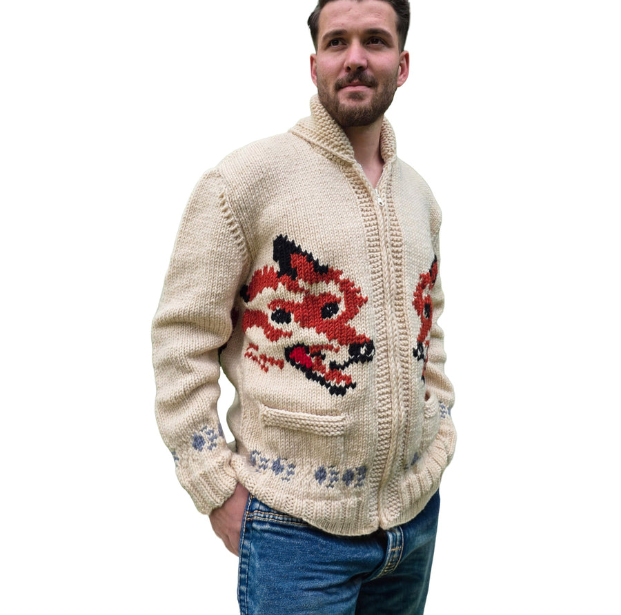 Ryland Grace costume: Fox Cardigan Hail Mary Hand-Knit Wool Zip Sweater
